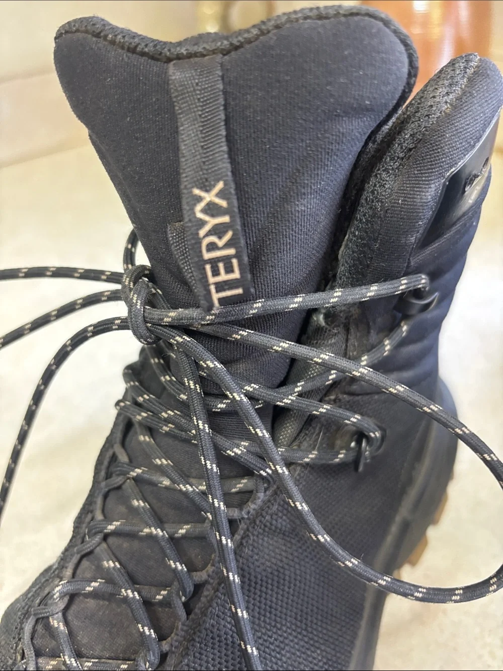 Arc'teryx Black Hiking Boots with Tan Outsoles